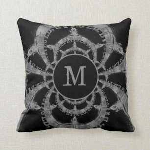 Western Bull Skull Vintage Black White Rustic Cushion