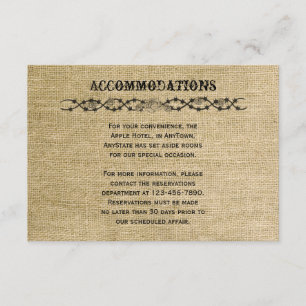 Western Burlap Wedding Insert