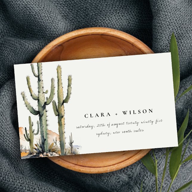 Western Cactus Desert Landscape Wedding Website Enclosure Card (Creator Uploaded)