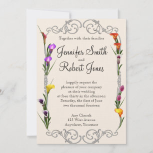 Western Calla Lily Posh Wedding Invitation