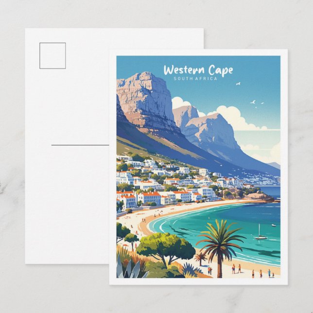 Western Cape South Africa Illustration Travel Postcard (Front/Back)