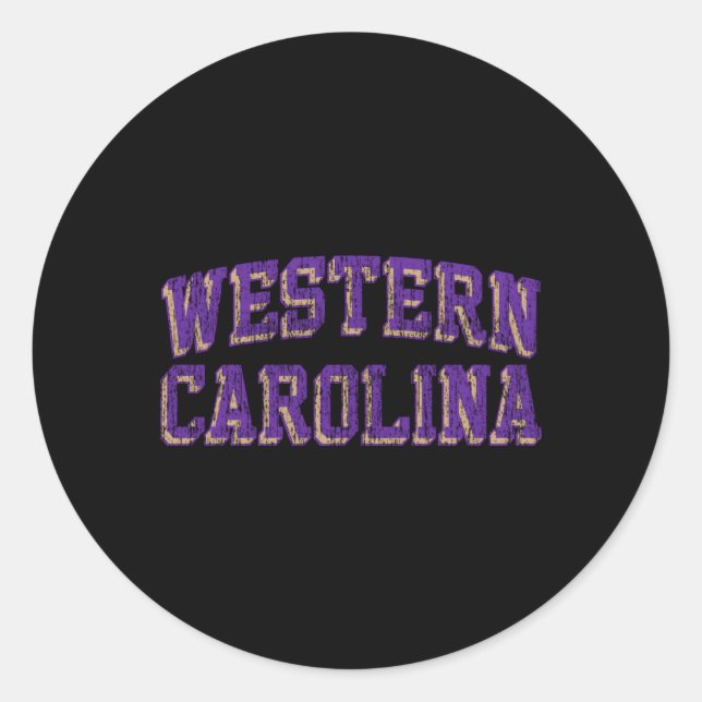 Western Carolina Catamounts Arch Block Classic Round Sticker (Front)