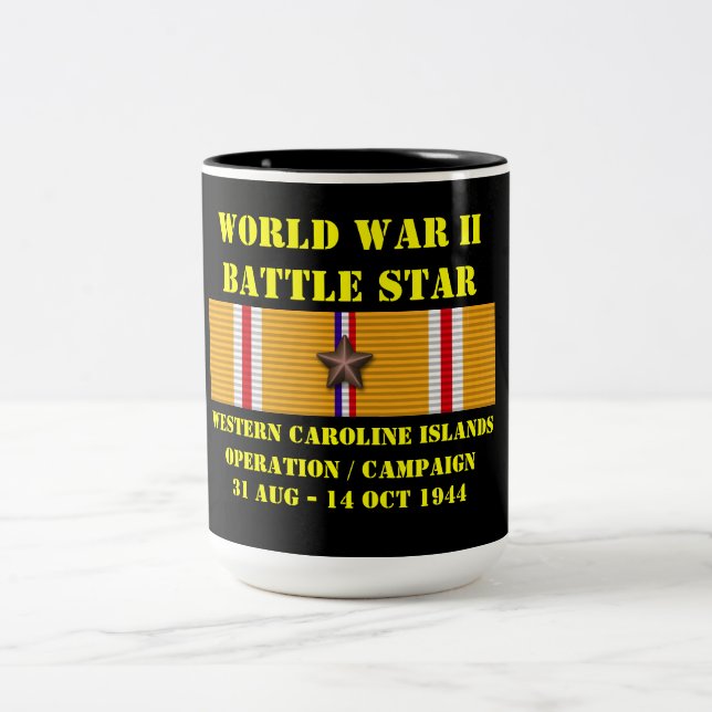Western Caroline Islands Operation Campaign Two-Tone Coffee Mug (Center)