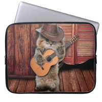 Western Cat cowboy musician with guitar