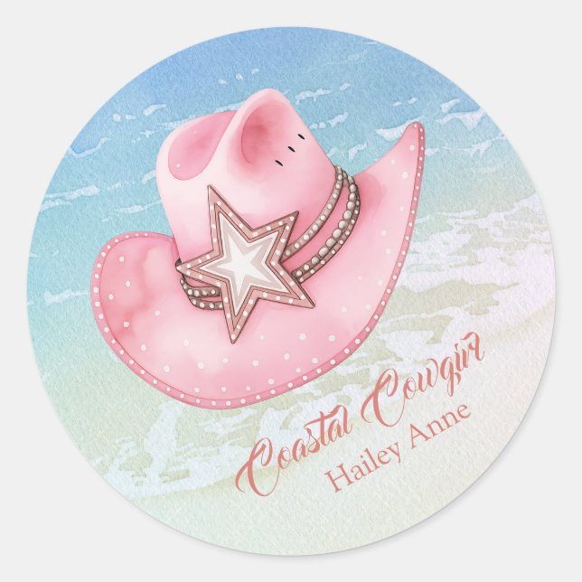  Western Chic Coastal Cowgirl Hat Sticker (Front)