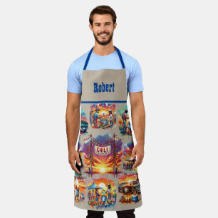 Western Chilli Cookoff Scenes 1 Custom Apron