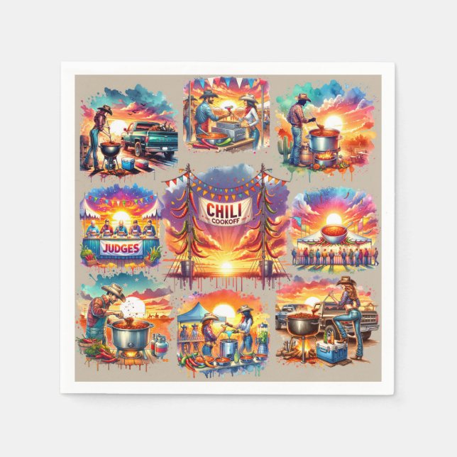 Western Chilli Cookoff Scenes 1 Napkin (Front)