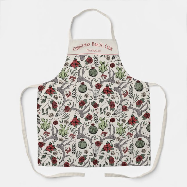 Western Christmas Baking Crew Apron (Front)
