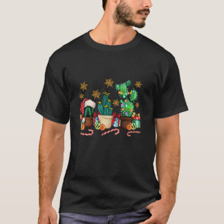 Western Christmas Cactus Candycane Leopard Merry C T-Shirt