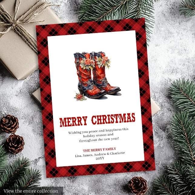 Western Christmas card cowboy boots design (Western Christmas card cowboy boots design

)