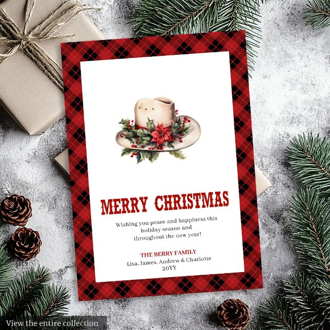 Western Christmas card with cowboy hat print (Western Christmas card with cowboy hat print

)