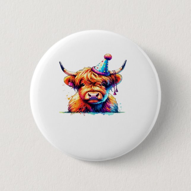Western Christmas Cow Essential T-Shirt 6 Cm Round Badge (Front)