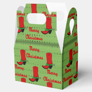 Western Christmas Cowboy Boot Gift Box
