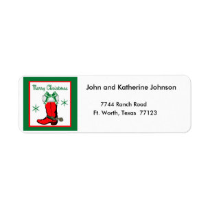 Western Christmas Cowboy Boot Merry Christmas