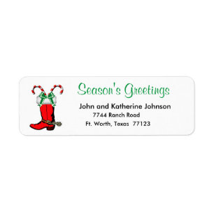 Western Christmas Cowboy Boot Season's Greetings