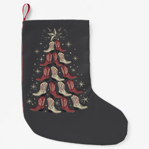 Western Christmas Cowboy Boot Tree Cowgirl Boots Small Christmas Stocking