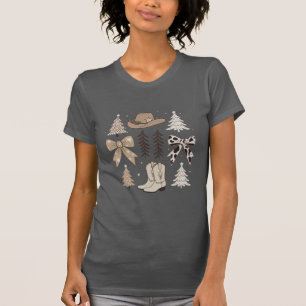 Western Christmas Cowboy Country Rodeo Aesthetic  T-Shirt