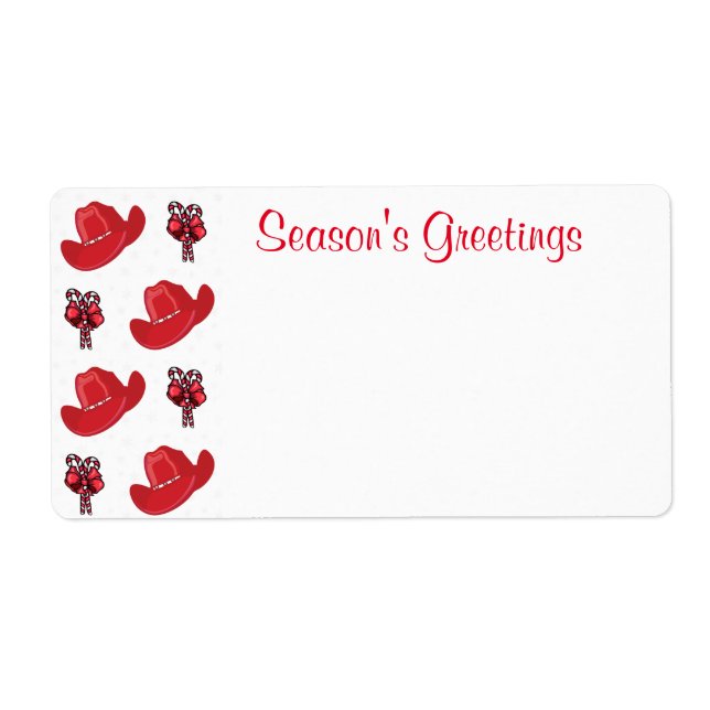 Western Christmas Cowboy Hats And Candy Canes (Front)