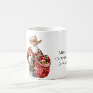 Western Christmas Cowboy Santa Coffee Mug