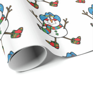 Western Christmas CowboySnowman Wrapping Paper