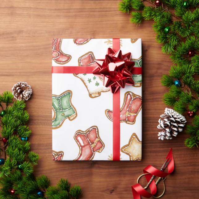 Western Christmas Cowgirl Cowboy  Wrapping Paper (Holiday Gift)