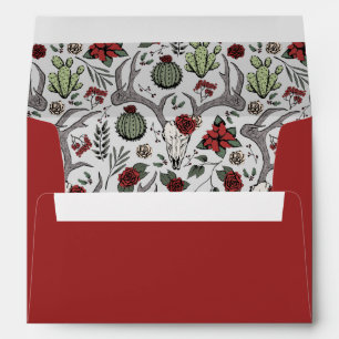 Western Christmas Desert Reindeer Antlers Envelope