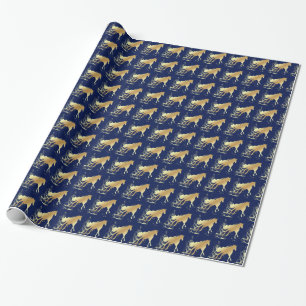Western Christmas Gold Horse With Accents Sm. Wrapping Paper