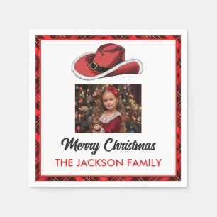 Western Christmas Hat Party  Napkin