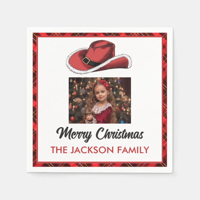 Western Christmas Hat Party  Napkin (Front)