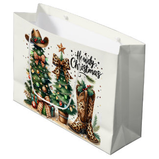 Western Christmas  Large Gift Bag