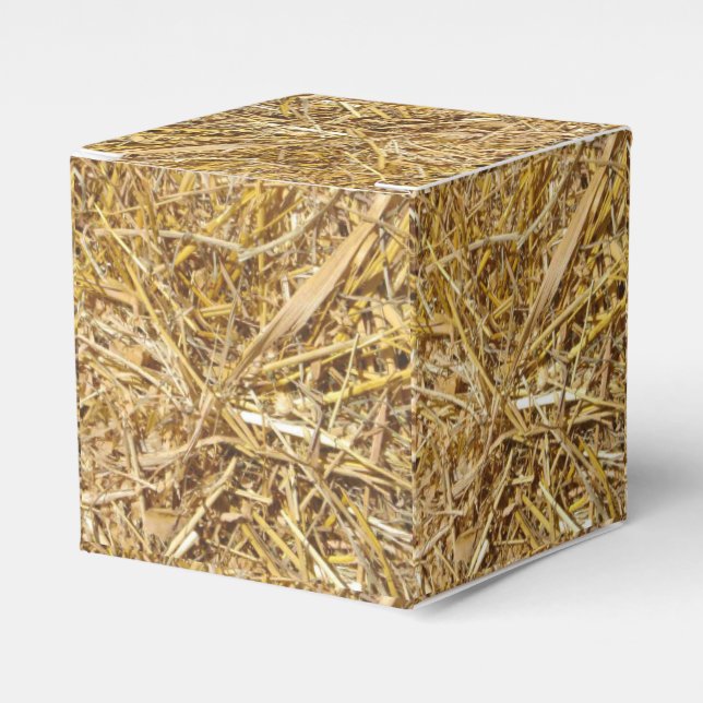 Western Christmas Party Favour Or Gift Box Hay Bal (Front Side)