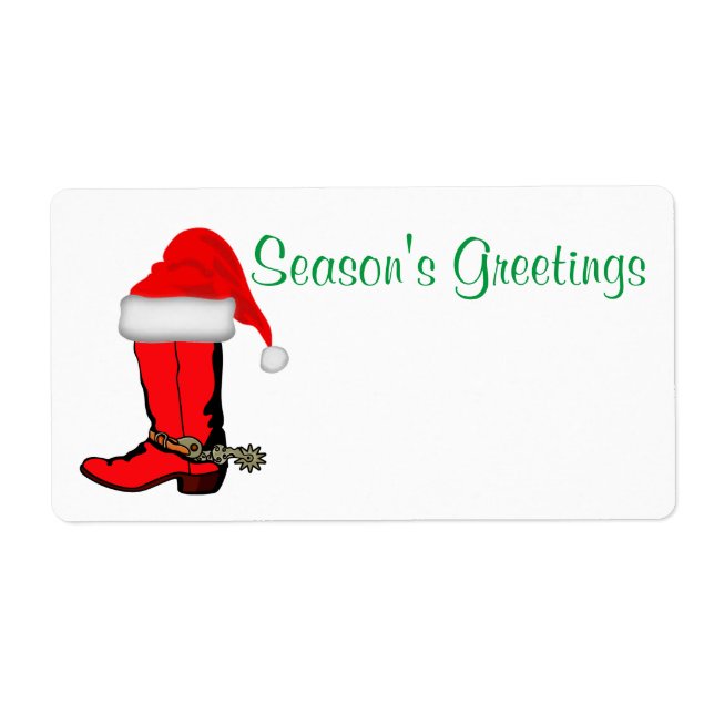 Western Christmas Party Name Tag Template (Front)