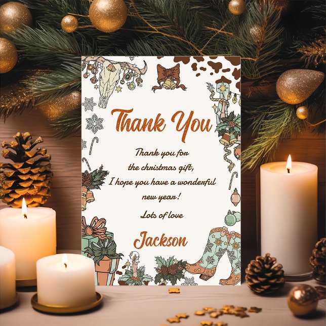Western Christmas Party Thank You Card (Creator Uploaded)