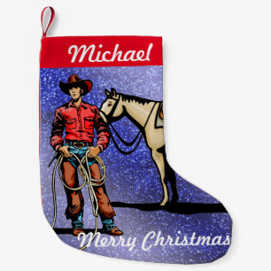 Western Christmas Stocking Cowboy With Horse