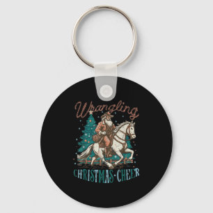 Western Christmas Wrangling Christmas Cheer Cowboy Key Ring