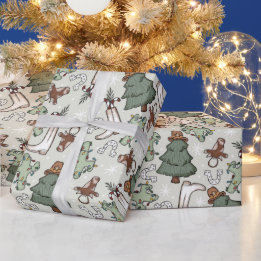 Western Christmas Wrapping Paper