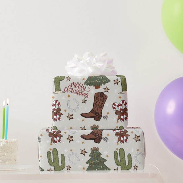 Western Christmas  Wrapping Paper (Party Gifts)
