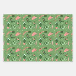 Western Christmas Wrapping Paper Sheet