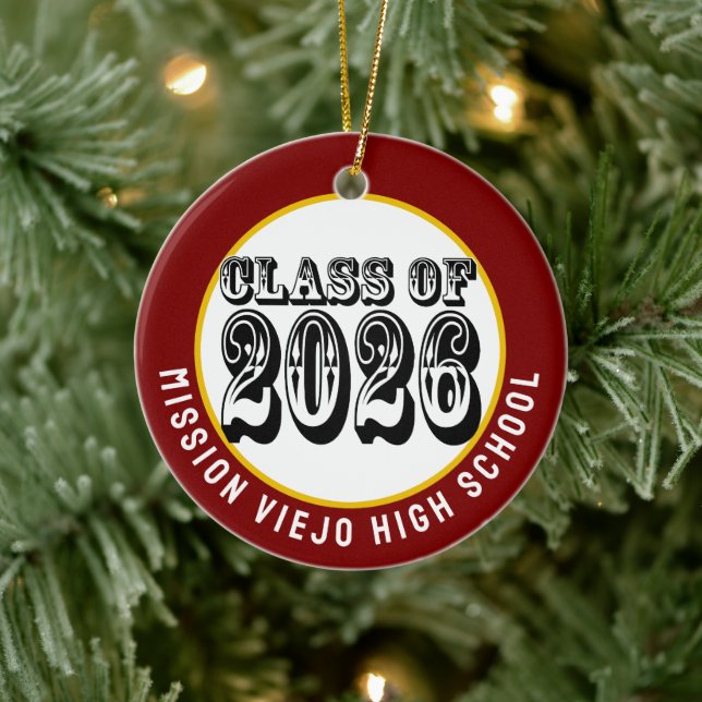 Western Class of 2026 Photo Graduation Ceramic Tree Decoration (Tree)