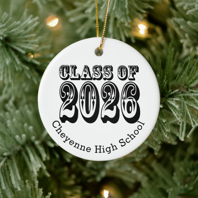 Western Class of 2026 Photo Graduation Ceramic Tree Decoration (Tree)