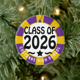 Western Class of 2026 Photo Graduation Ceramic Tree Decoration
