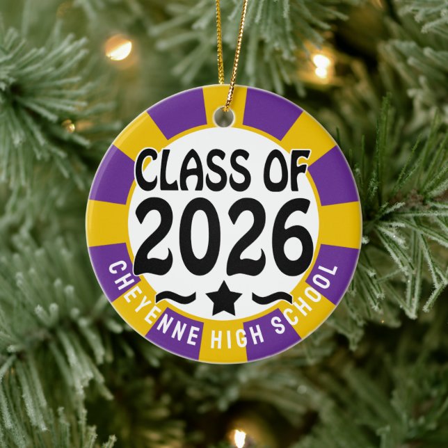 Western Class of 2026 Photo Graduation Ceramic Tree Decoration (Tree)