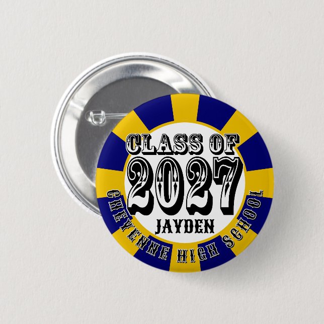 Western Class of 2027 Graduation 6 Cm Round Badge (Front & Back)