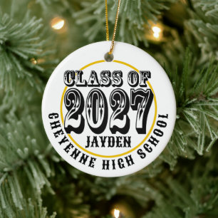 Western Class of 2027 Photo Graduation Ceramic Tree Decoration