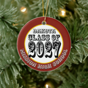 Western Class of 2027 Photo Graduation Ceramic Tree Decoration