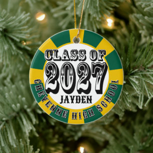 Western Class of 2027 Photo Graduation Ceramic Tree Decoration
