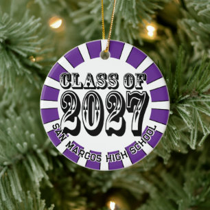 Western Class of 2027 Photo Graduation Ceramic Tree Decoration