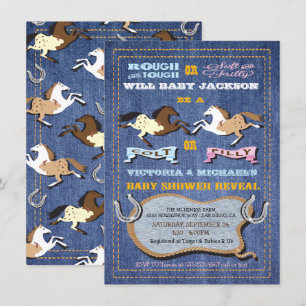 Western Colt or Filly Gender Reveal Baby Shower Invitation