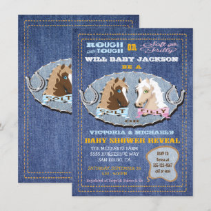 Western Colt or Filly Gender Reveal Baby Shower Invitation