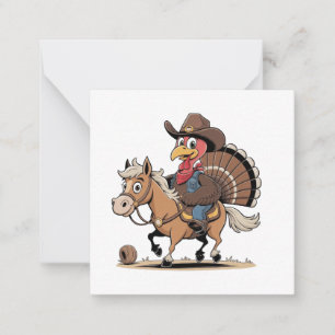 Western Cooked Turkey Thanksgiving Cowboy Cowgirl Card